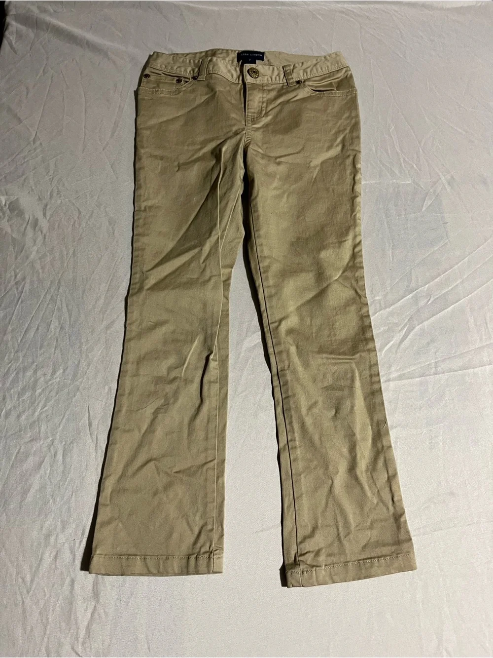 Ralph Lauren Khaki Shorts with Fuchsia Polo Player Embroidery Girls Size 7